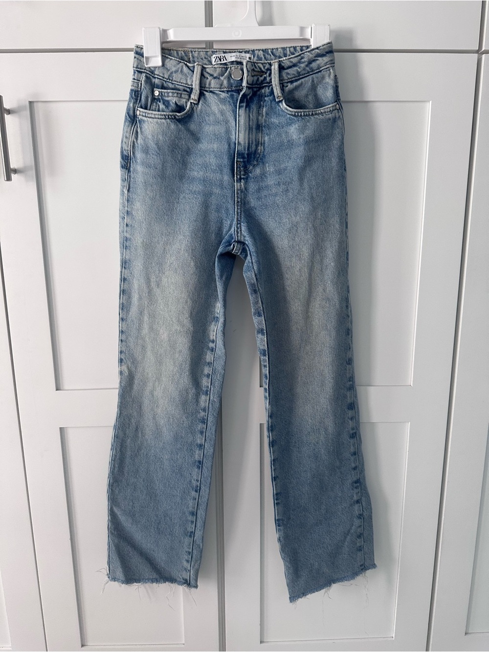 Zara Light Blue Washed Straight Jeans